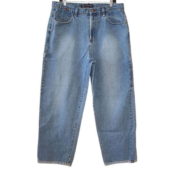 Vintage Bugle Boy 90's Carpenter Jeans Relaxed Fit Light Wash Men's Size 36 x 32 - Picture 1 of 13